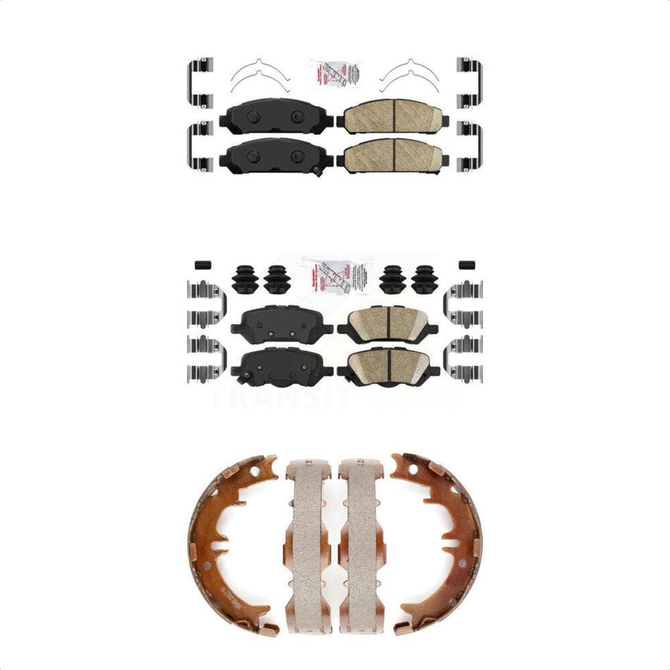 Front Rear Ceramic Disc Brake Pads And Parking Shoes Kit For Toyota Venza KNN-101195