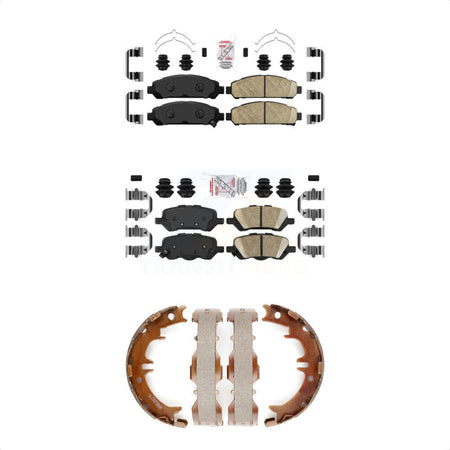 Front Rear Ceramic Disc Brake Pads And Parking Shoes Kit For Toyota Venza KNN-101196