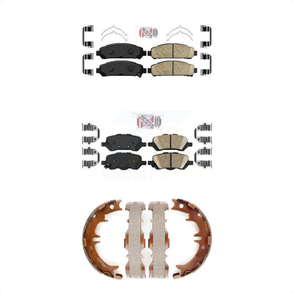 Front Rear Ceramic Disc Brake Pads And Parking Shoes Kit For Toyota Venza KNN-101197