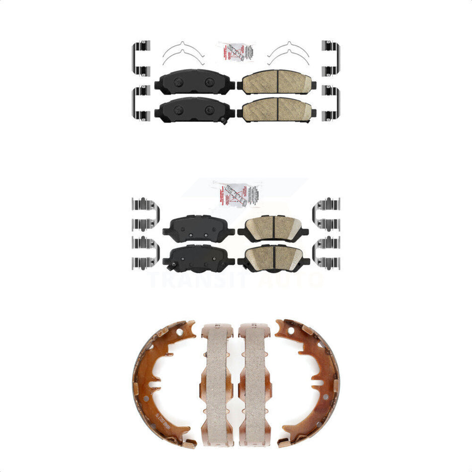Front Rear Ceramic Disc Brake Pads And Parking Shoes Kit For Toyota Venza KNN-101197