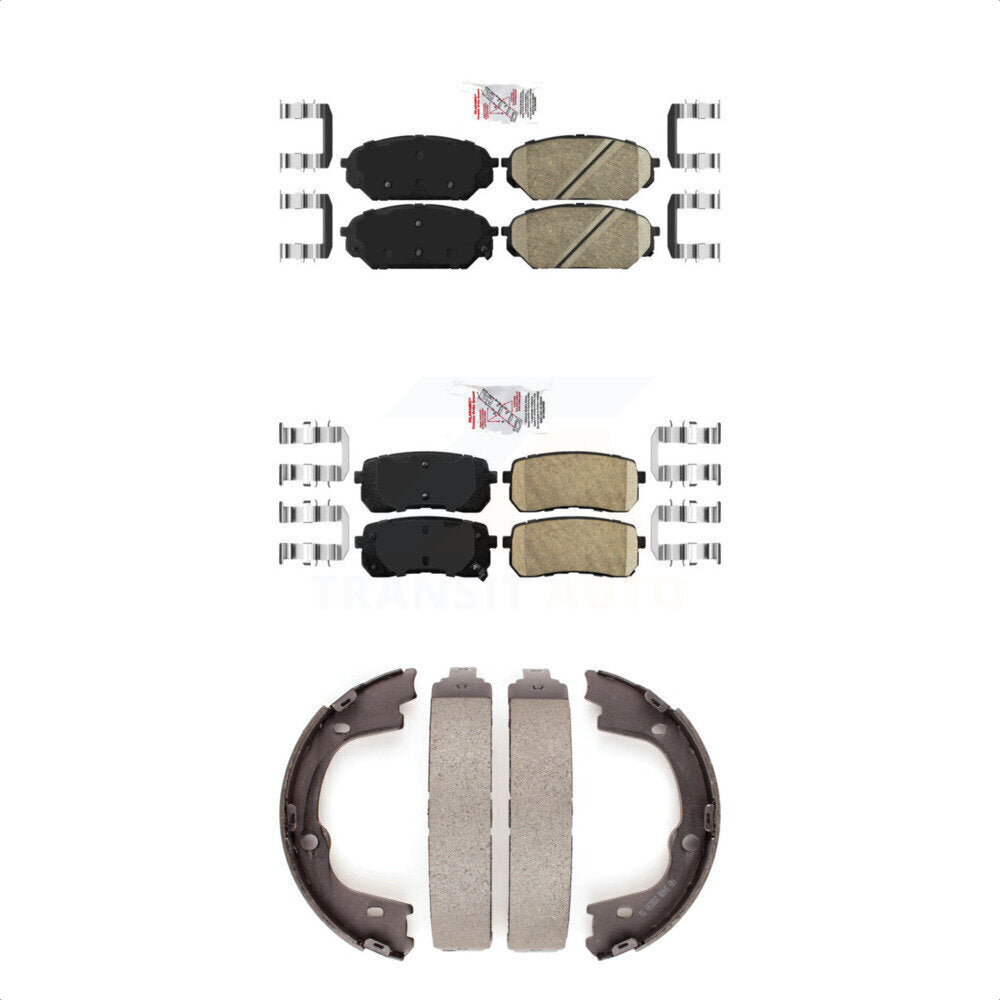 Front Rear Ceramic Disc Brake Pads And Parking Shoes Kit For Hyundai Veracruz KNN-101202