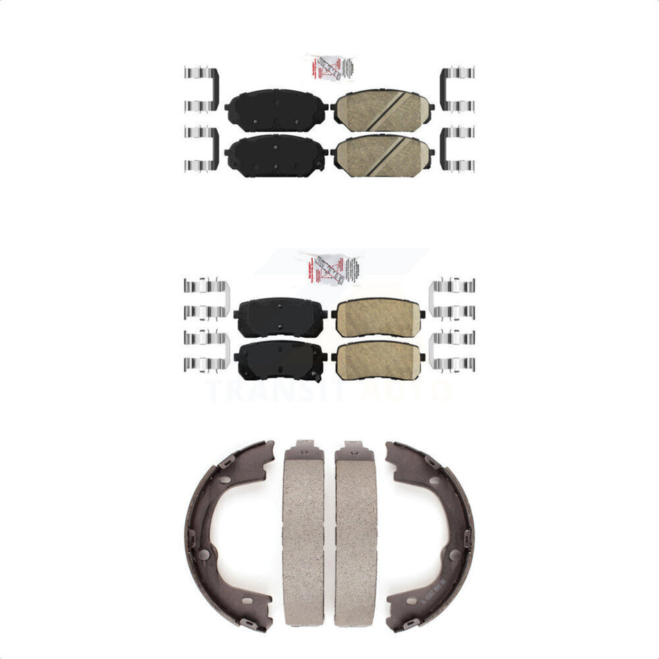 Front Rear Ceramic Disc Brake Pads And Parking Shoes Kit For Hyundai Veracruz KNN-101202