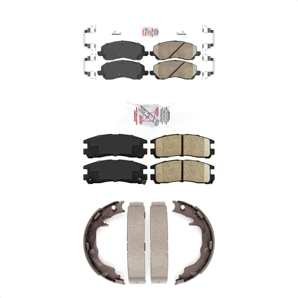 Front Rear Ceramic Disc Brake Pads And Parking Shoes Kit For Mitsubishi Galant KNN-101214