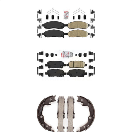 Front Rear Ceramic Disc Brake Pads And Parking Shoes Kit For Nissan LEAF KNN-101228