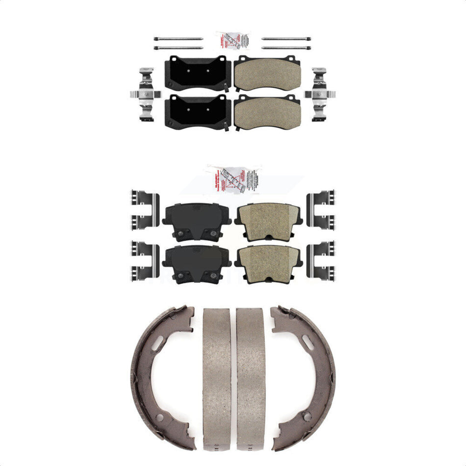 Front Semi-Metallic Rear Ceramic Disc Brake Pads And Parking Shoes Kit For KNN-101246