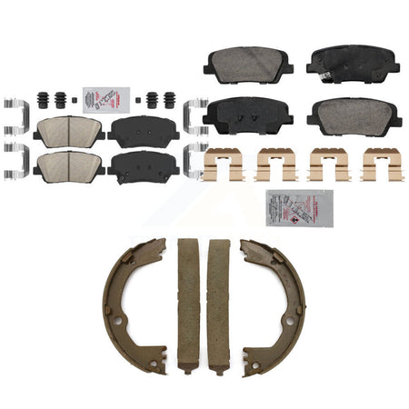 Front Rear Ceramic Disc Brake Pads And Parking Shoes Kit For Hyundai Santa Fe KNN-101251