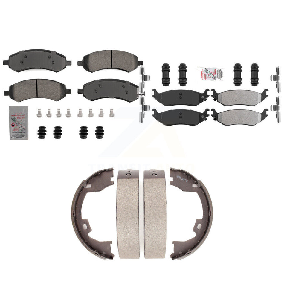 Front Rear Semi-Metallic Disc Brake Pads And Parking Shoes Kit For KNN-101279