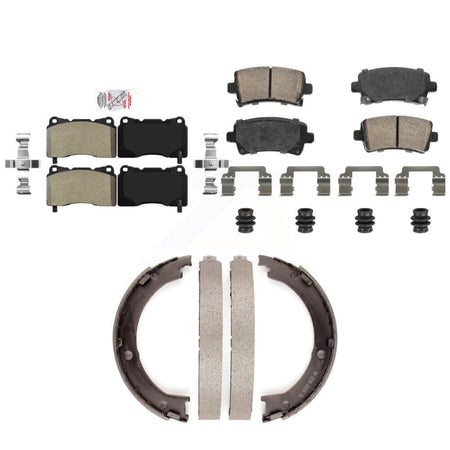 Front Semi-Metallic Rear Ceramic Disc Brake Pads And Parking Shoes Kit For KNN-101292