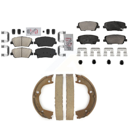Front Rear Ceramic Disc Brake Pads And Parking Shoes Kit For Hyundai Santa Fe KNN-101308