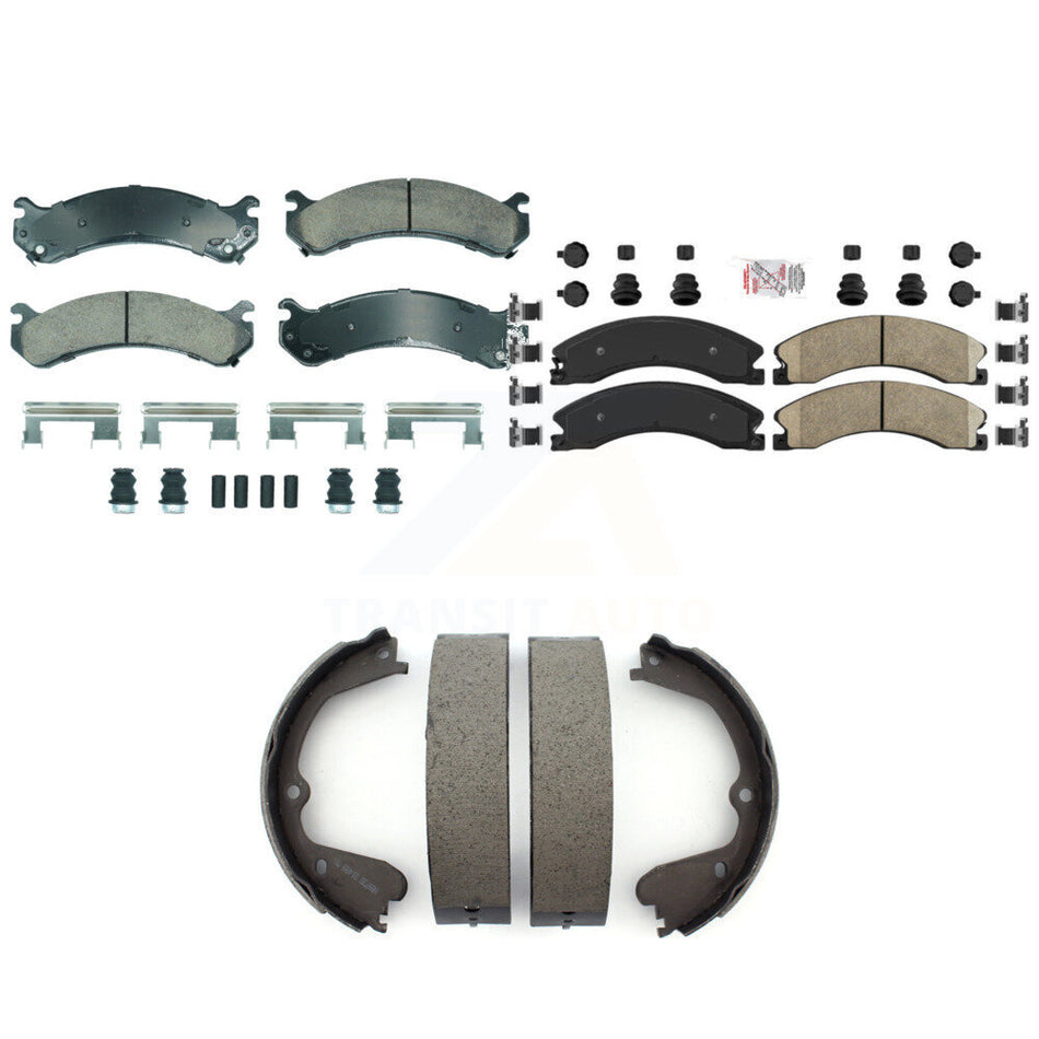 Front Rear Ceramic Disc Brake Pads And Parking Shoes Kit For Chevrolet Express KNN-101325
