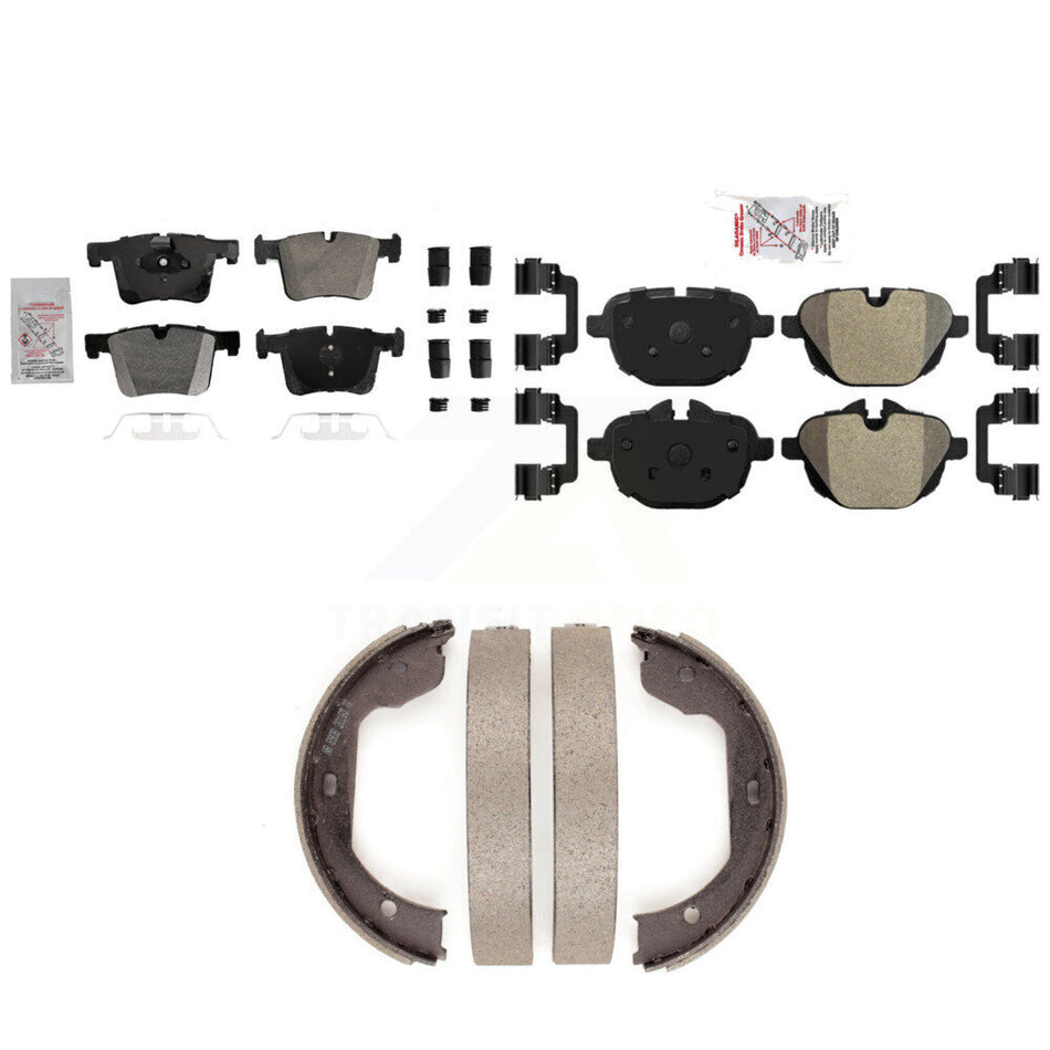 Front Rear Semi-Metallic Disc Brake Pads And Parking Shoes Kit For BMW X3 KNN-101327