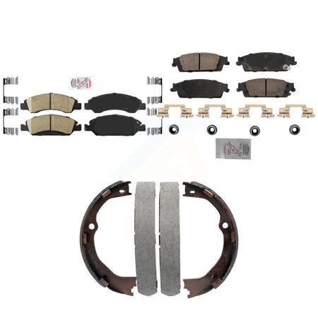 Front Rear Ceramic Disc Brake Pads And Parking Shoes Kit For GMC Chevrolet LD KNN-101334