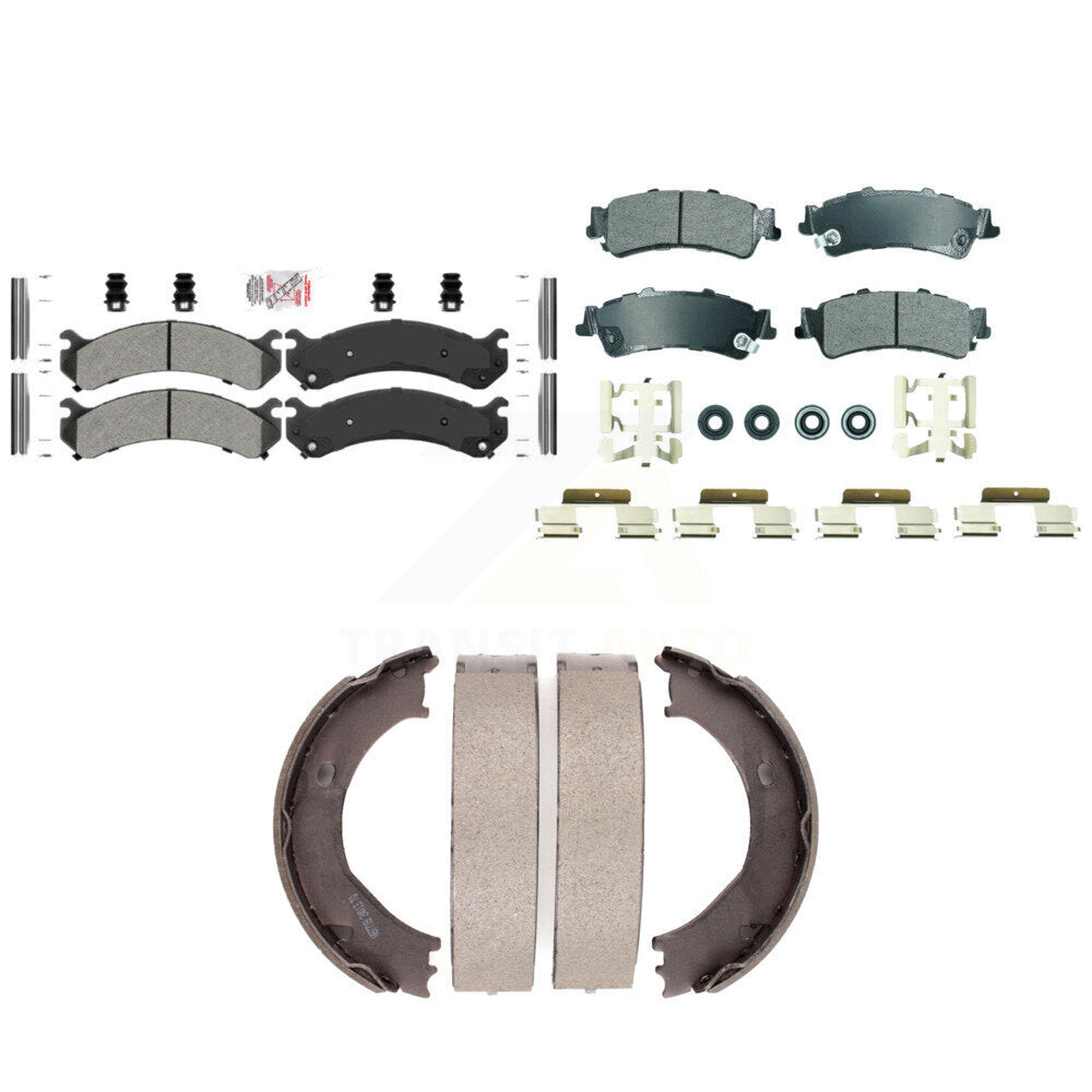 Front Rear Semi-Metallic Disc Brake Pads And Parking Shoes Kit For KNN-101338