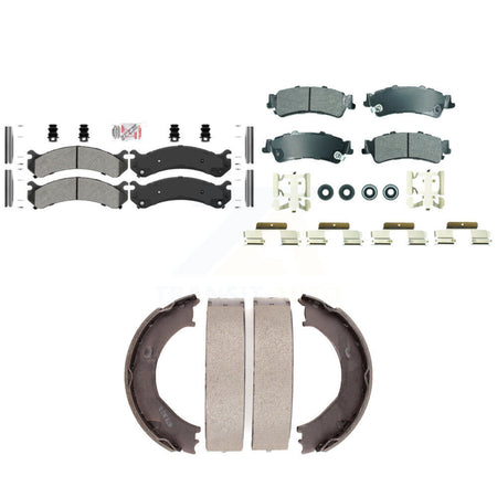 Front Rear Semi-Metallic Disc Brake Pads And Parking Shoes Kit For KNN-101338