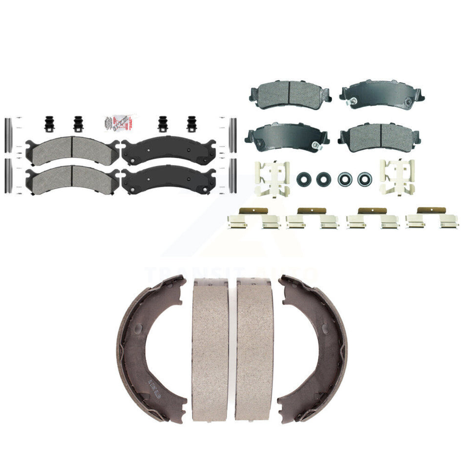 Front Rear Semi-Metallic Disc Brake Pads And Parking Shoes Kit For KNN-101338