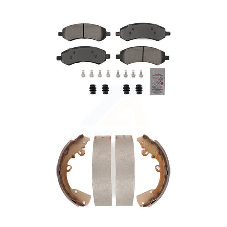 Front Semi-Metallic Disc Brake Pads And Rear Drum Shoes Kit For Dakota Dodge Ram Raider KNN-101343