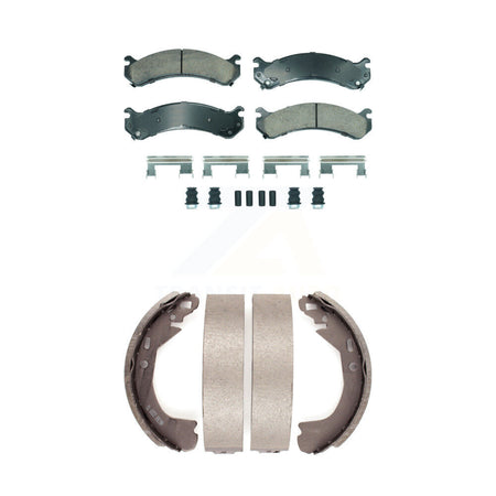 Front Ceramic Disc Brake Pads And Rear Drum Shoes Kit For Cadillac DeVille KNN-101344