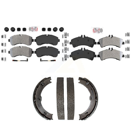 Front Rear Semi-Metallic Disc Brake Pads And Parking Shoes Kit For KNN-101378