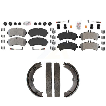 Front Rear Semi-Metallic Disc Brake Pads And Parking Shoes Kit For KNN-101379