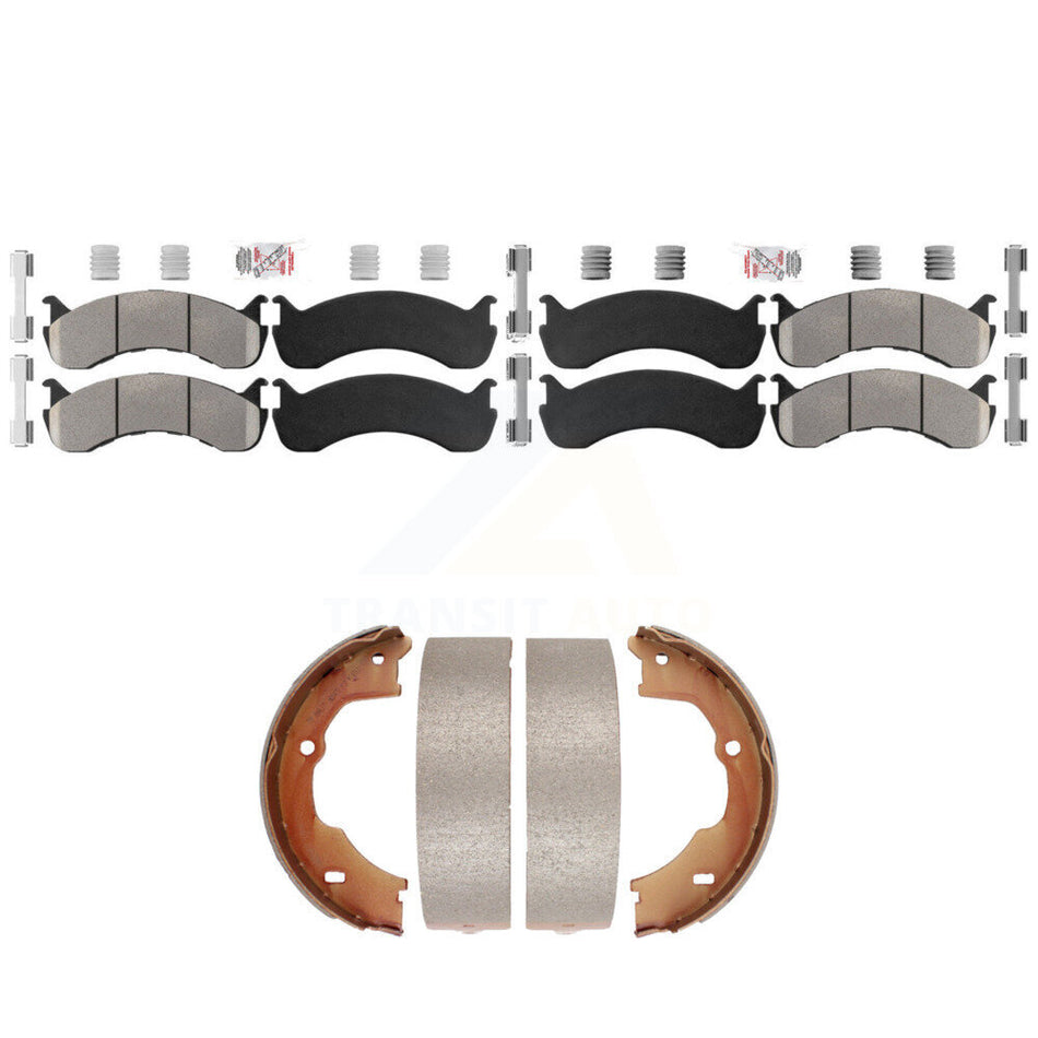 Front Rear Semi-Metallic Disc Brake Pads And Parking Shoes Kit For KNN-101380
