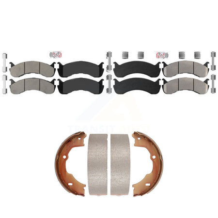 Front Rear Semi-Metallic Disc Brake Pads And Parking Shoes Kit For KNN-101381