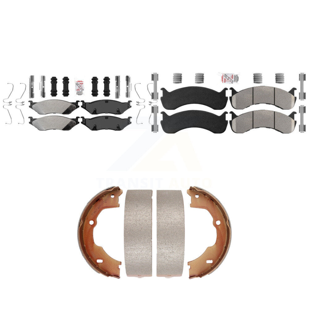Front Rear Semi-Metallic Disc Brake Pads And Parking Shoes Kit For KNN-101382