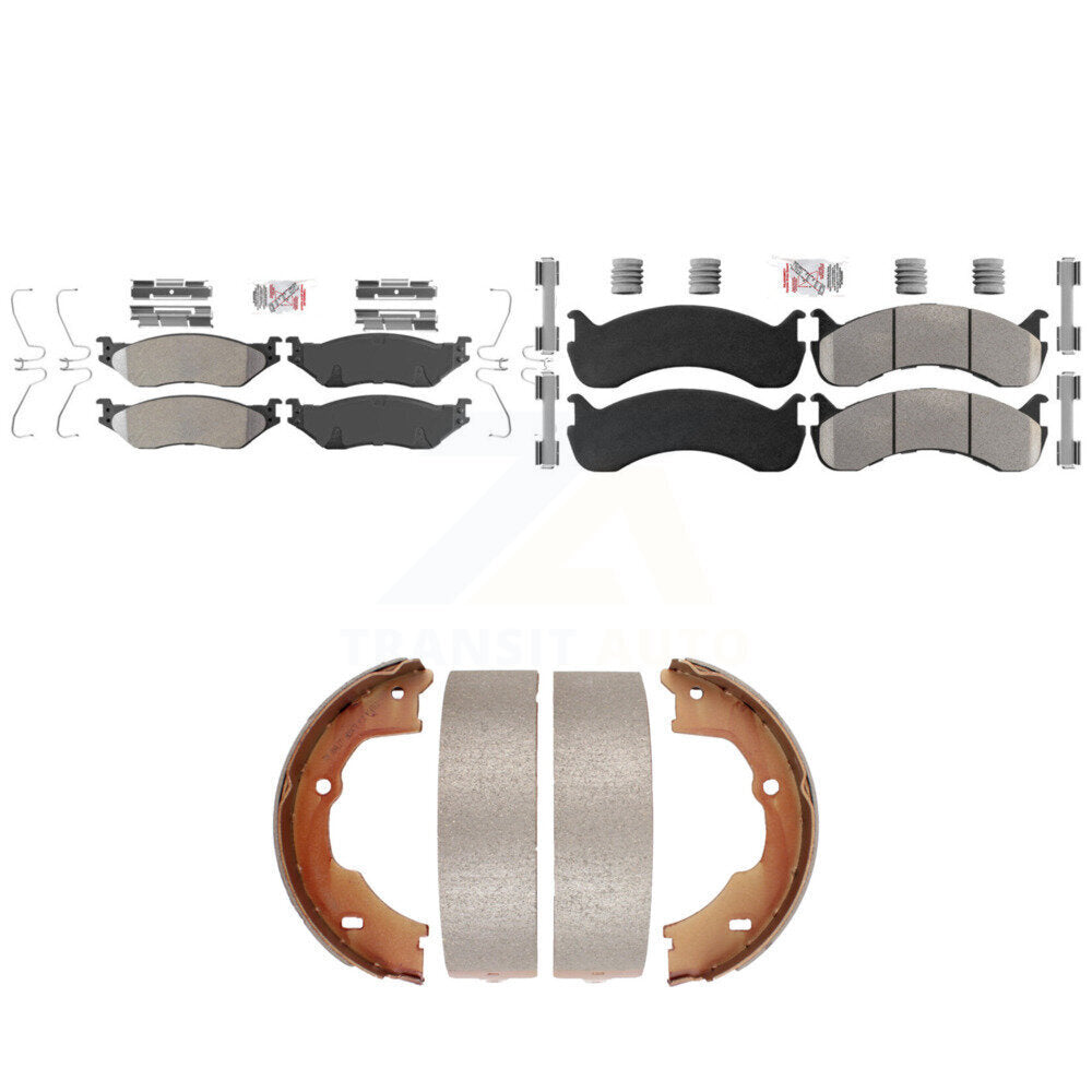 Front Rear Semi-Metallic Disc Brake Pads And Parking Shoes Kit For KNN-101383
