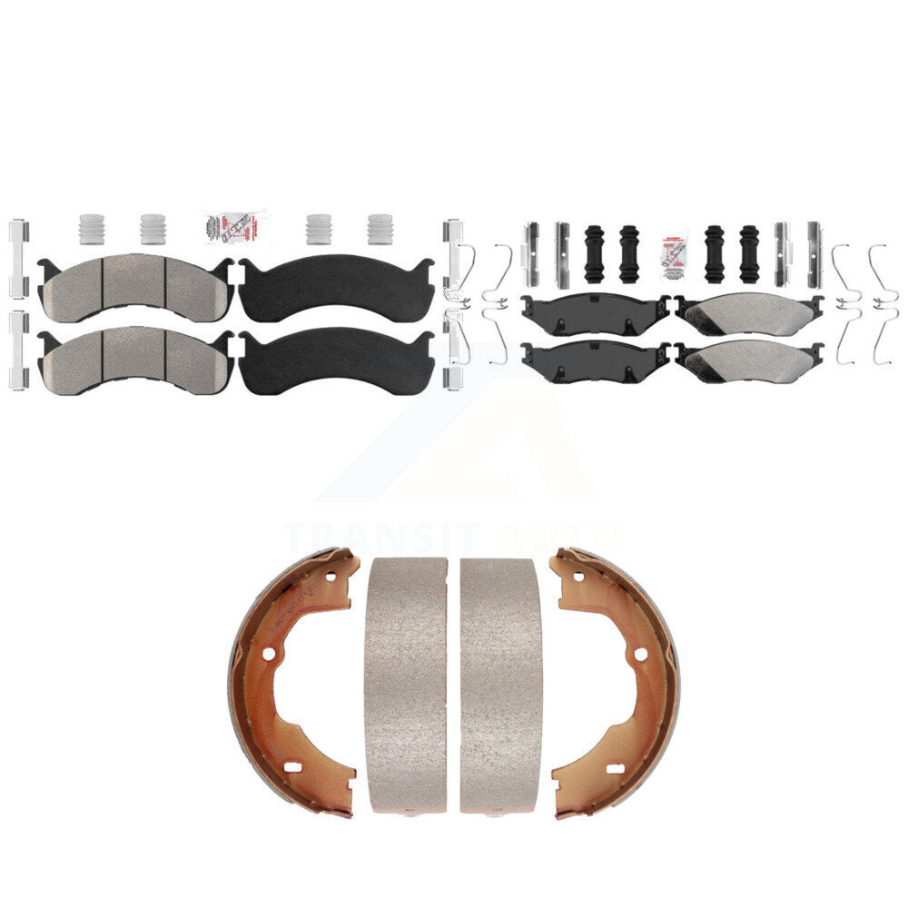 Front Rear Semi-Metallic Disc Brake Pads And Parking Shoes Kit For KNN-101384