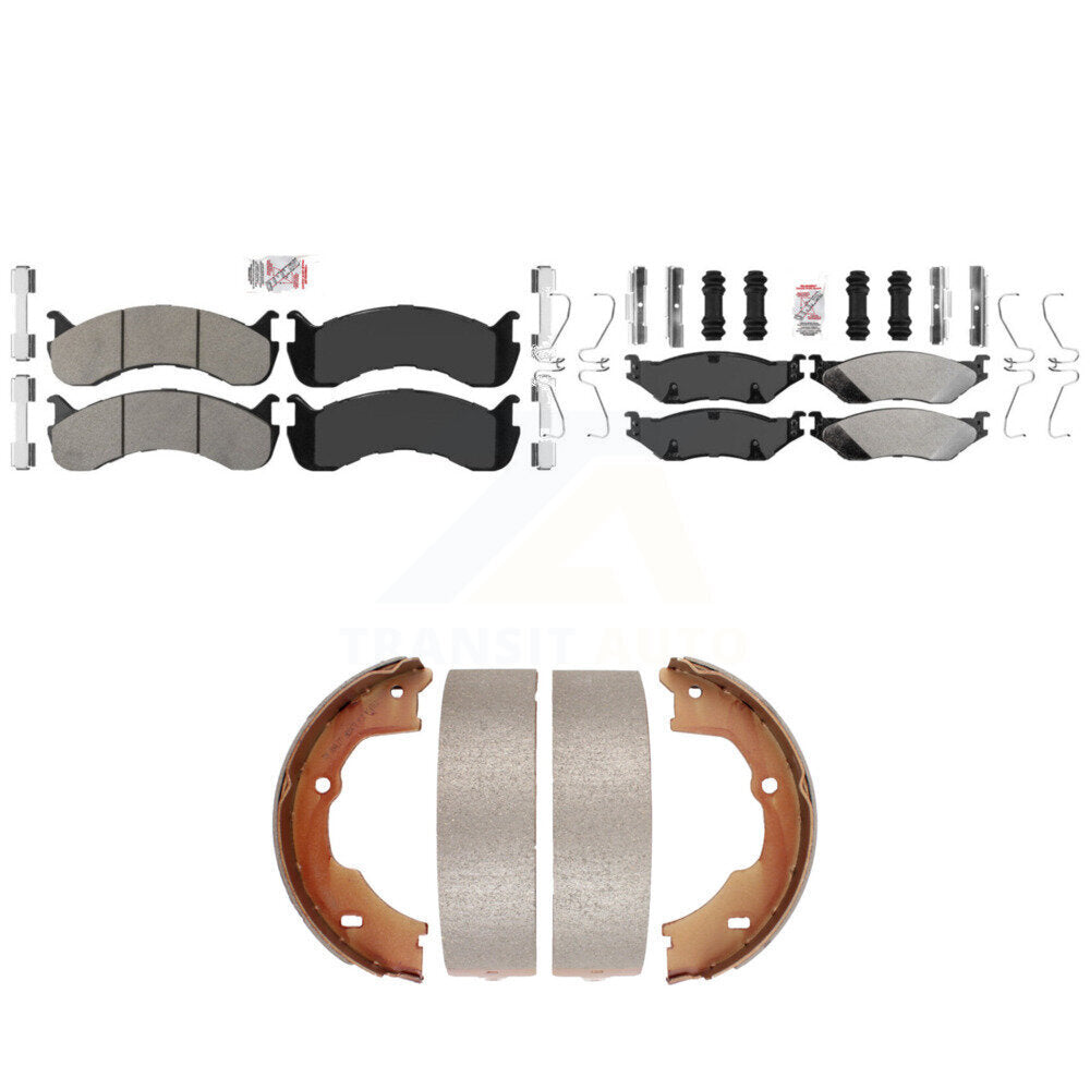 Front Rear Semi-Metallic Disc Brake Pads And Parking Shoes Kit For KNN-101385