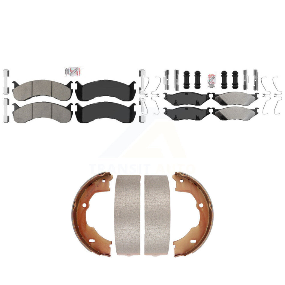 Front Rear Semi-Metallic Disc Brake Pads And Parking Shoes Kit For KNN-101385