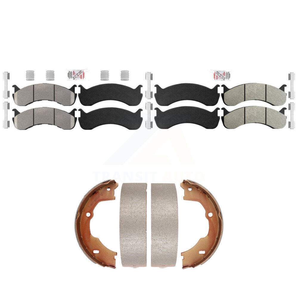 Front Rear Semi-Metallic Disc Brake Pads And Parking Shoes Kit For KNN-101386