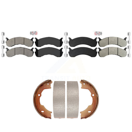 Front Rear Semi-Metallic Disc Brake Pads And Parking Shoes Kit For KNN-101387