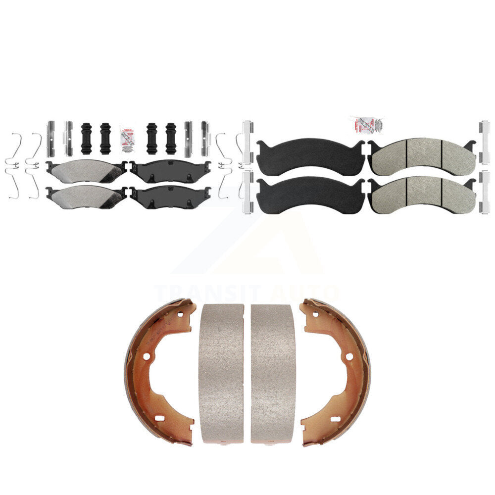 Front Rear Semi-Metallic Disc Brake Pads And Parking Shoes Kit For KNN-101388