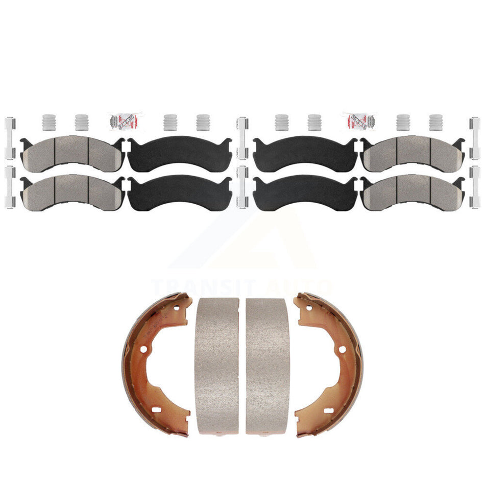 Front Rear Semi-Metallic Disc Brake Pads And Parking Shoes Kit For KNN-101392