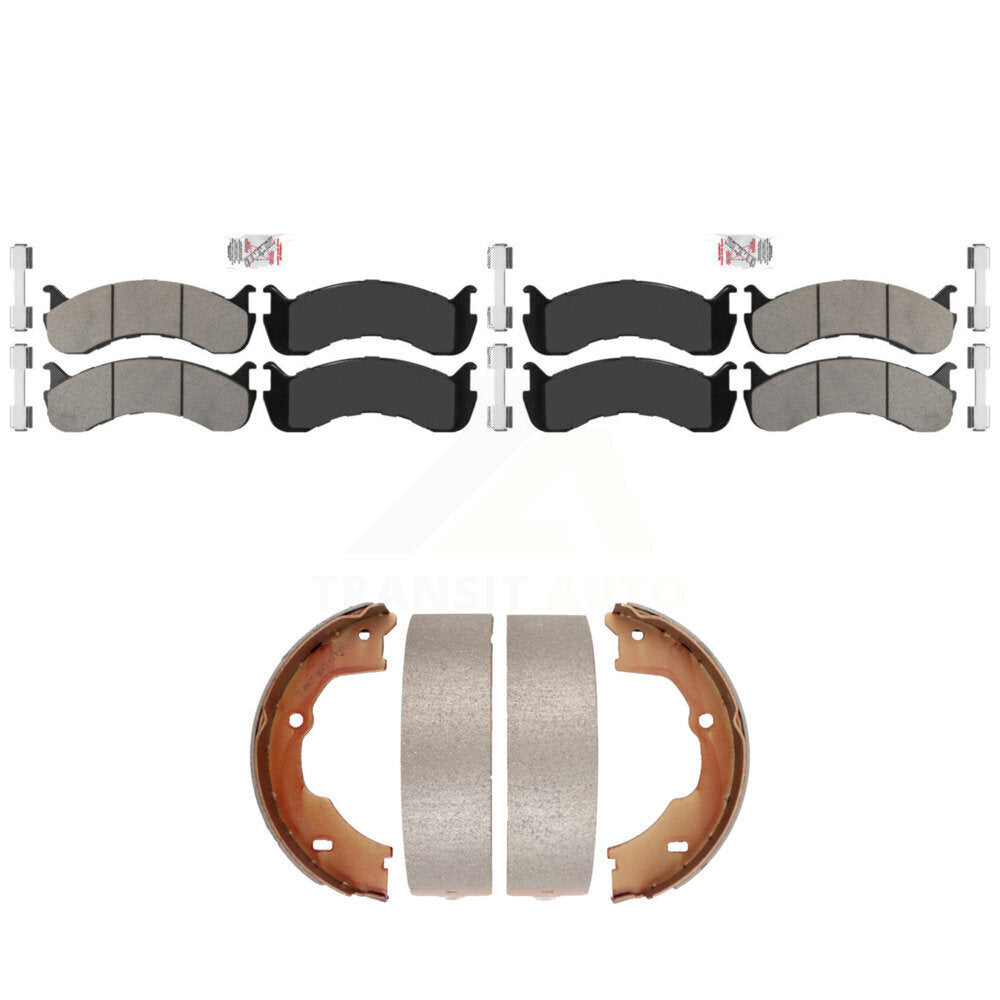 Front Rear Semi-Metallic Disc Brake Pads And Parking Shoes Kit For KNN-101395