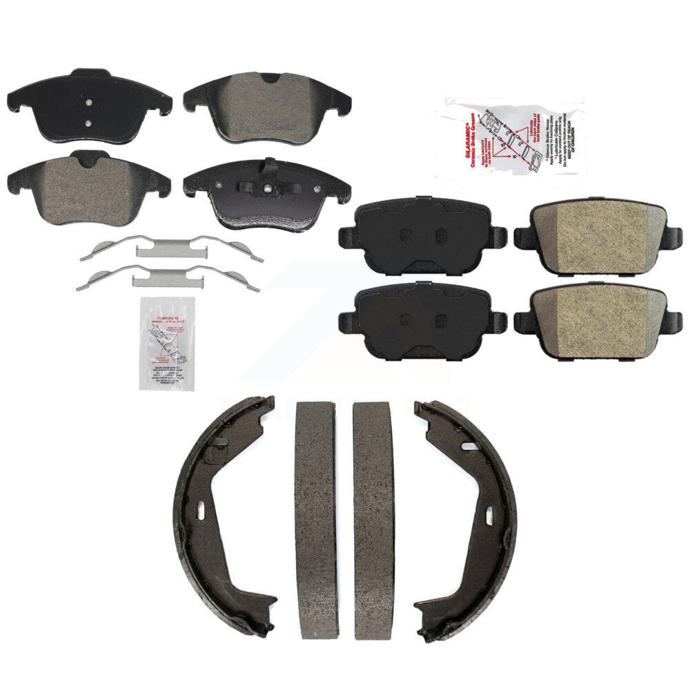 Front Rear Semi-Metallic Disc Brake Pads And Parking Shoes Kit For Volvo S80 KNN-101396