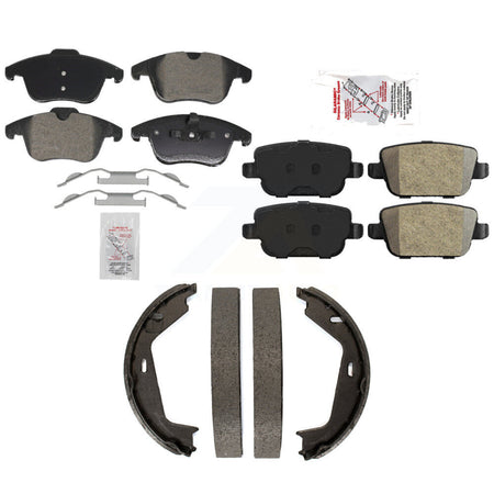 Front Rear Semi-Metallic Disc Brake Pads And Parking Shoes Kit For Volvo S80 KNN-101396