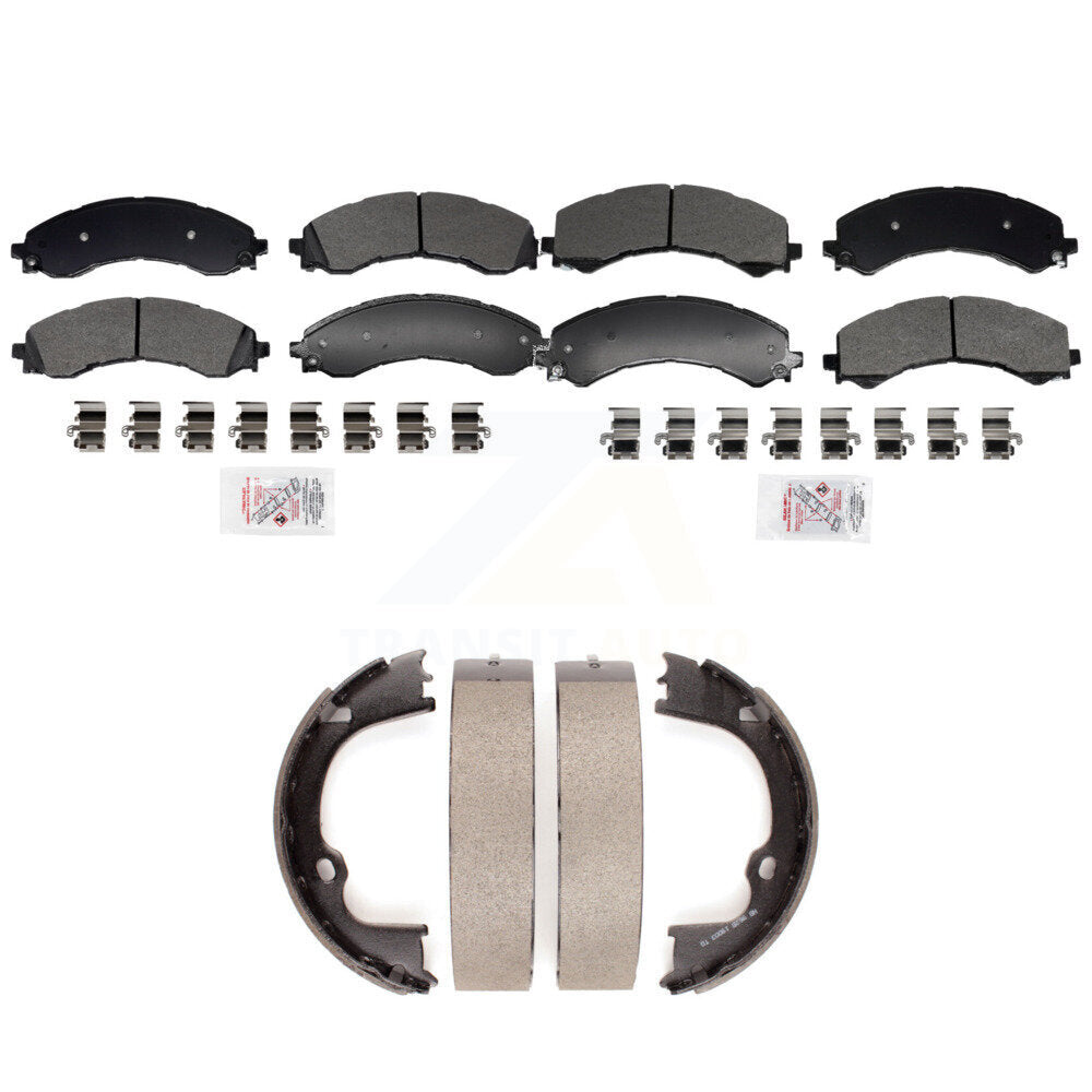 Front Rear Semi-Metallic Disc Brake Pads And Parking Shoes Kit For GMC Savana KNN-101397