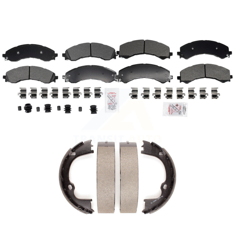 Front Rear Semi-Metallic Disc Brake Pads And Parking Shoes Kit For GMC Savana KNN-101398