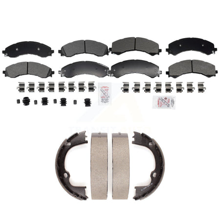 Front Rear Semi-Metallic Disc Brake Pads And Parking Shoes Kit For GMC Savana KNN-101398