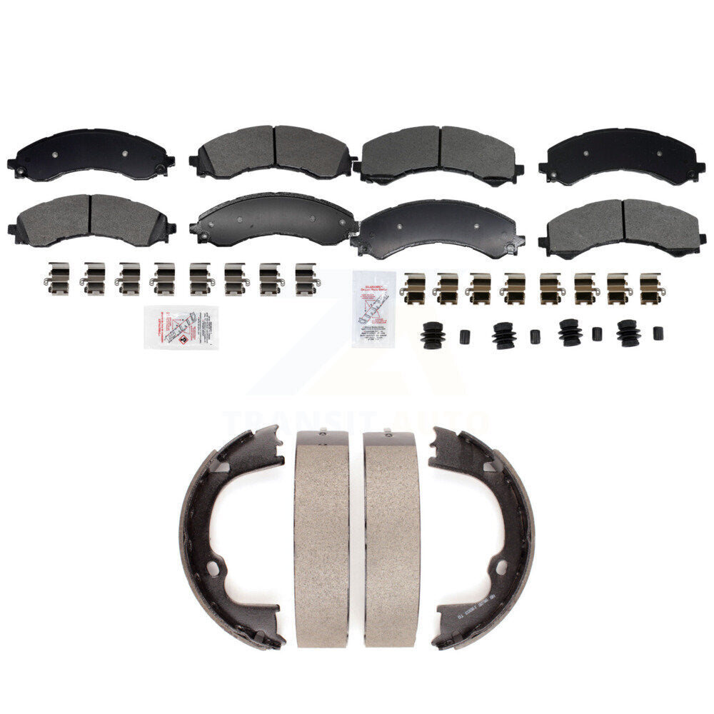 Front Rear Semi-Metallic Disc Brake Pads And Parking Shoes Kit For GMC Savana KNN-101399