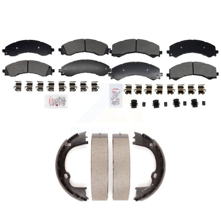 Front Rear Semi-Metallic Disc Brake Pads And Parking Shoes Kit For GMC Savana KNN-101399