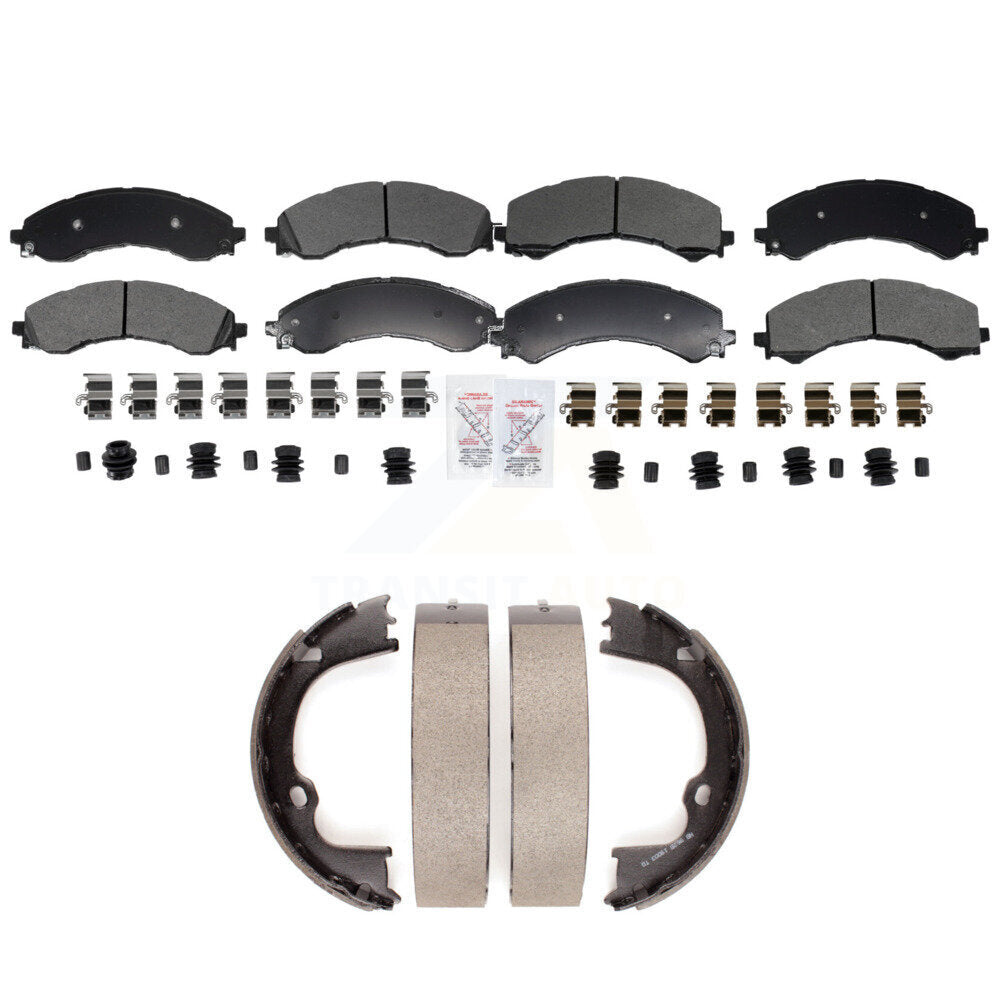 Front Rear Semi-Metallic Disc Brake Pads And Parking Shoes Kit For GMC Savana KNN-101400