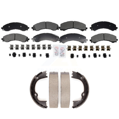 Front Rear Semi-Metallic Disc Brake Pads And Parking Shoes Kit For GMC Savana KNN-101400