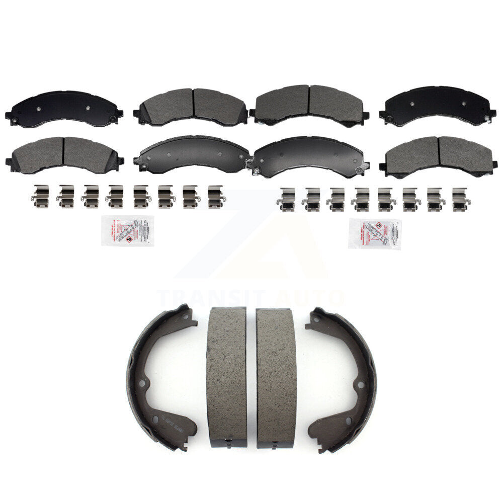 Front Rear Semi-Metallic Disc Brake Pads And Parking Shoes Kit For GMC Savana KNN-101401