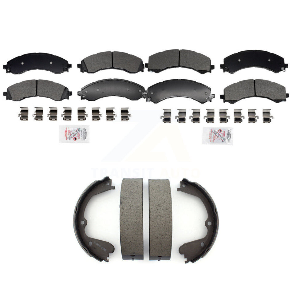Front Rear Semi-Metallic Disc Brake Pads And Parking Shoes Kit For GMC Savana KNN-101401