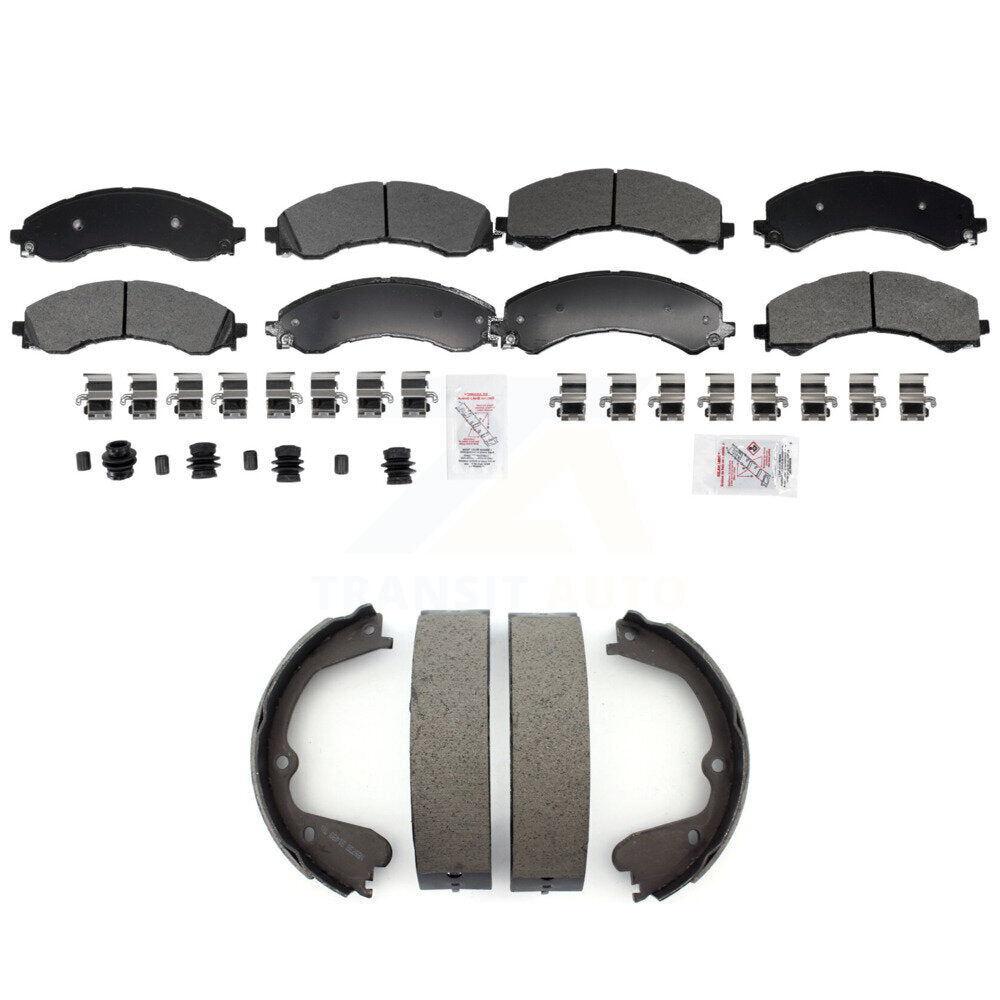 Front Rear Semi-Metallic Disc Brake Pads And Parking Shoes Kit For GMC Savana KNN-101402