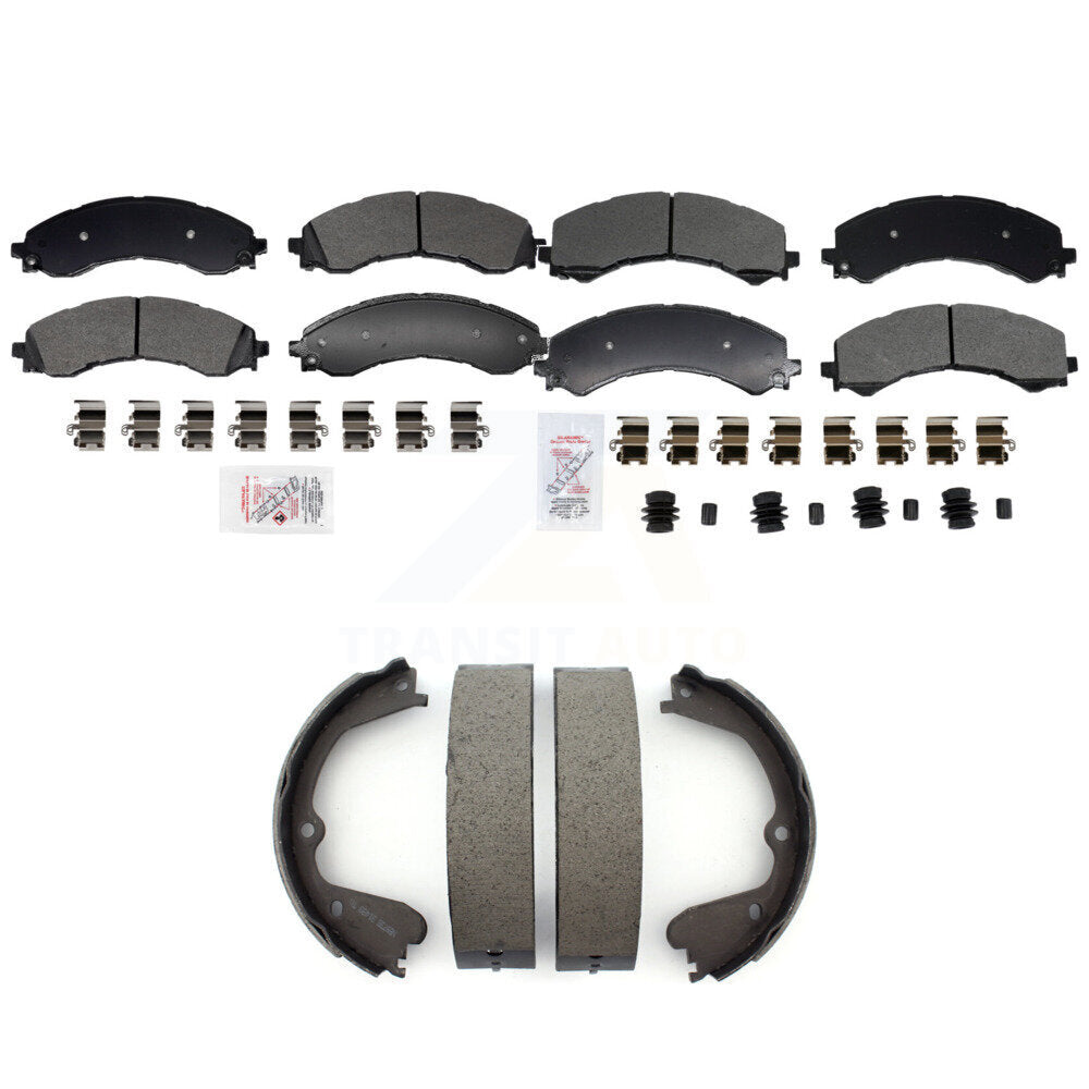 Front Rear Semi-Metallic Disc Brake Pads And Parking Shoes Kit For GMC Savana KNN-101403