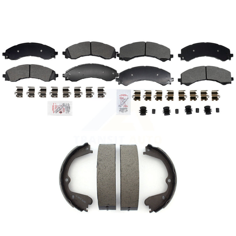 Front Rear Semi-Metallic Disc Brake Pads And Parking Shoes Kit For GMC Savana KNN-101403