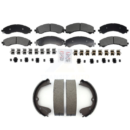 Front Rear Semi-Metallic Disc Brake Pads And Parking Shoes Kit For GMC Savana KNN-101404